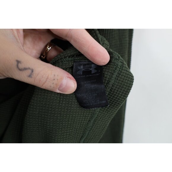 Under Armour Mens Medium Faded Thermal Waffle Knit Long Sleeve Henley T-Shirt - Picture 8 of 12